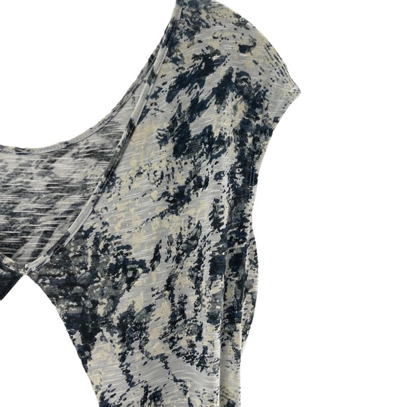 Vanity Print Cut Out Sheer Back Top Size Small - Picture 7 of 14